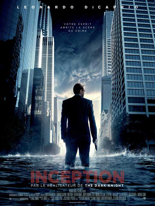 Inception Movie Poster Print featuring dreamlike imagery and vibrant colors.