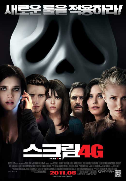Scream 4 Movie Poster Print featuring iconic horror imagery.