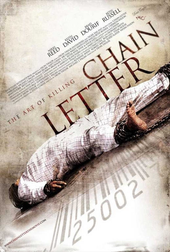 Chain Letter Movie Poster Print featuring suspenseful design.