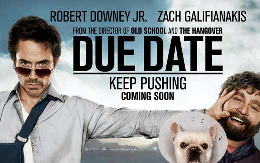 Due Date Movie Poster Print featuring Robert Downey Jr. and Zach Galifianakis