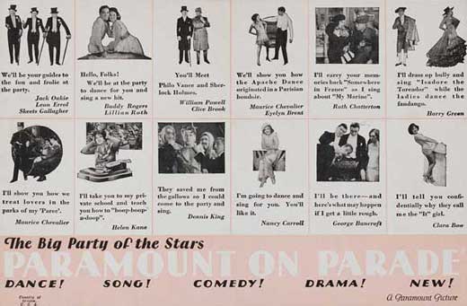 Paramount on Parade Movie Poster Print showcasing classic Hollywood design.