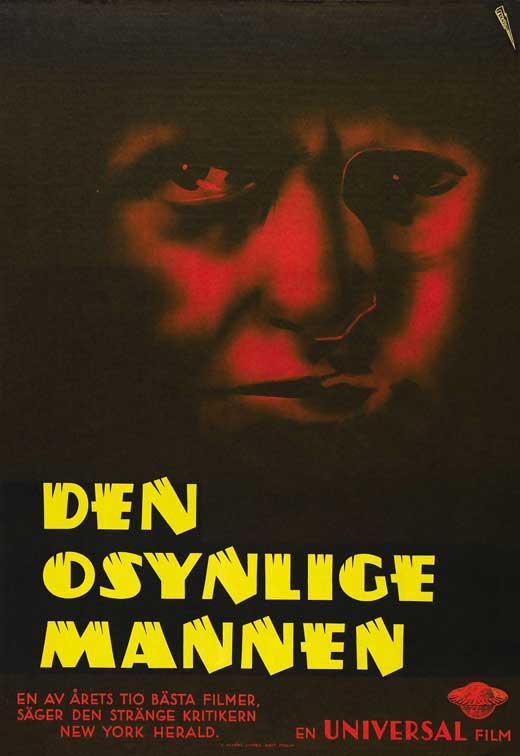 The Invisible Man Movie Poster Print showcasing classic horror cinema.
