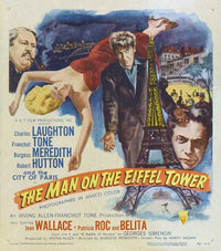 The Man on the Eiffel Tower Movie Poster Print showcasing classic cinema art.
