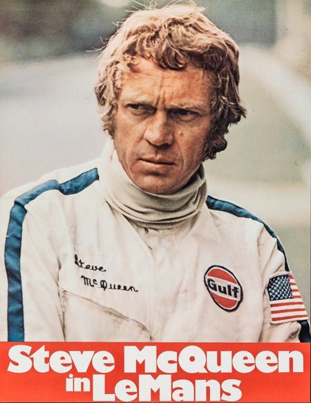 Le Mans Movie Poster Print showcasing thrilling racing imagery.