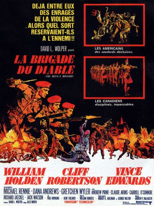 The Devil's Brigade Movie Poster Print showcasing intense war imagery.