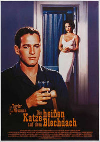 Cat on a Hot Tin Roof Movie Poster Print featuring dramatic imagery and vibrant colors.