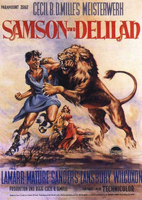 Samson and Delilah Movie Poster Print featuring vibrant imagery.