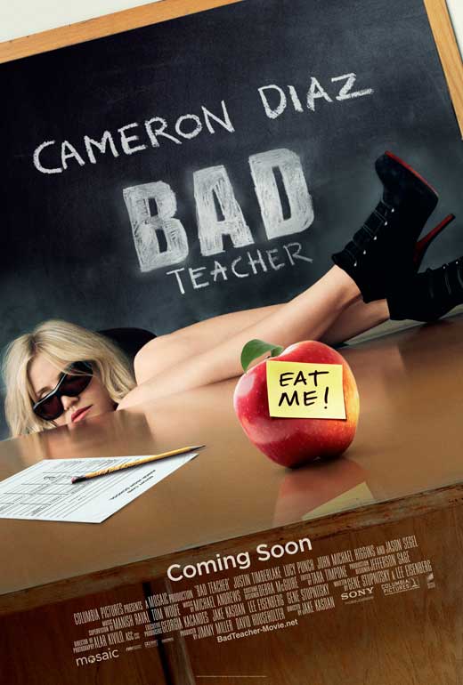 Bad Teacher Movie Poster Print featuring vibrant colors and humorous design.