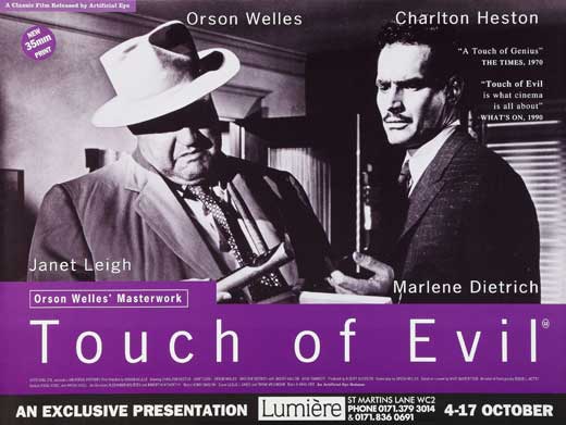 Touch of Evil Movie Poster Print showcasing classic film noir art.