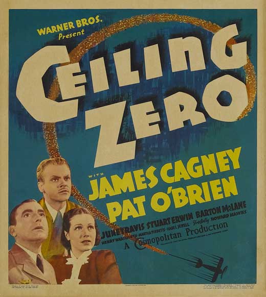 Ceiling Zero Movie Poster Print featuring classic aviation theme.