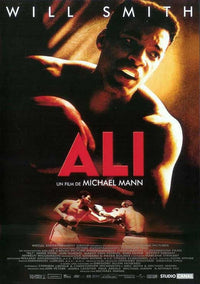 Ali Movie Poster Print featuring Muhammad Ali, vibrant colors and dynamic design.