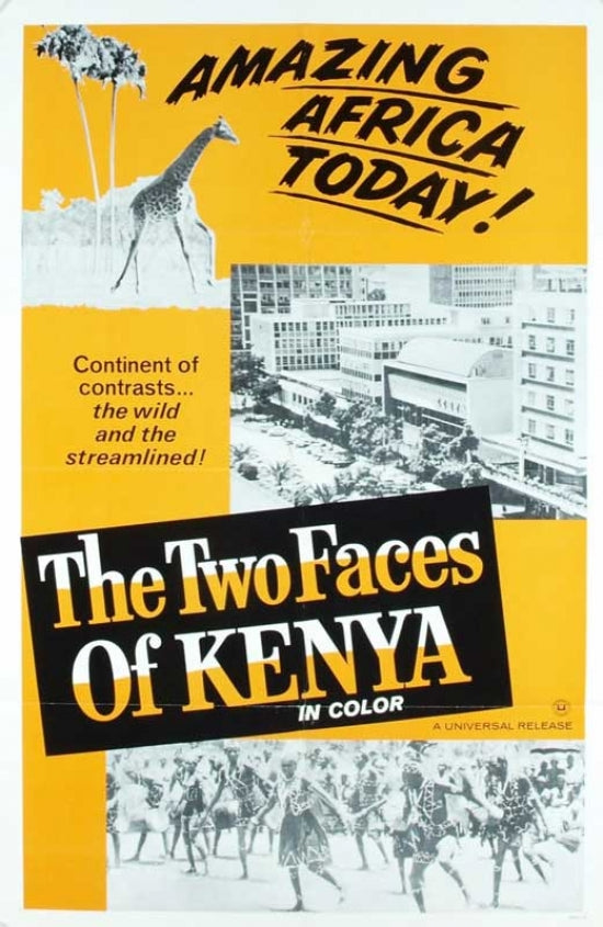 The Two Faces of Kenya Movie Poster Print featuring vibrant landscapes and cultural themes.