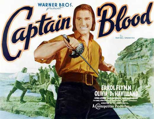 Captain Blood Movie Poster Print showcasing classic film art.