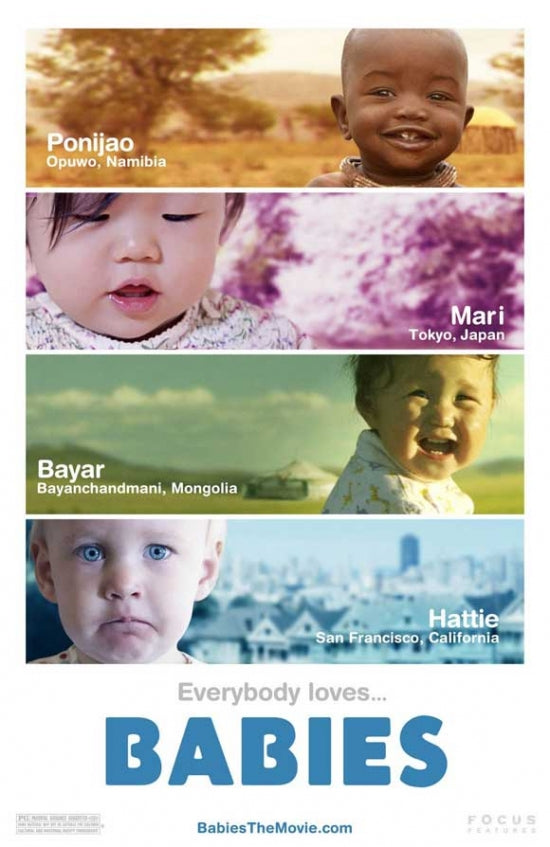 Babies Movie Poster Print showcasing playful imagery for children's decor.