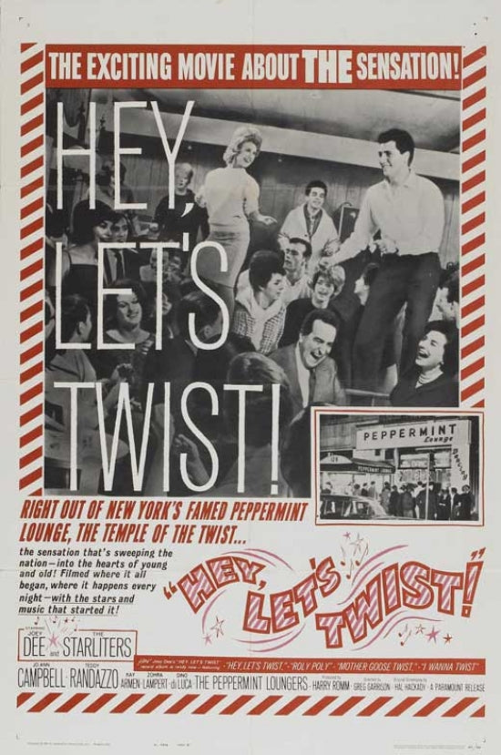 Hey Let's Twist Movie Poster featuring vibrant colors and classic cinema appeal.