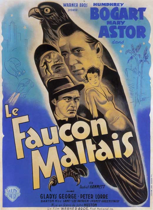 The Maltese Falcon Movie Poster Print featuring classic film noir design.