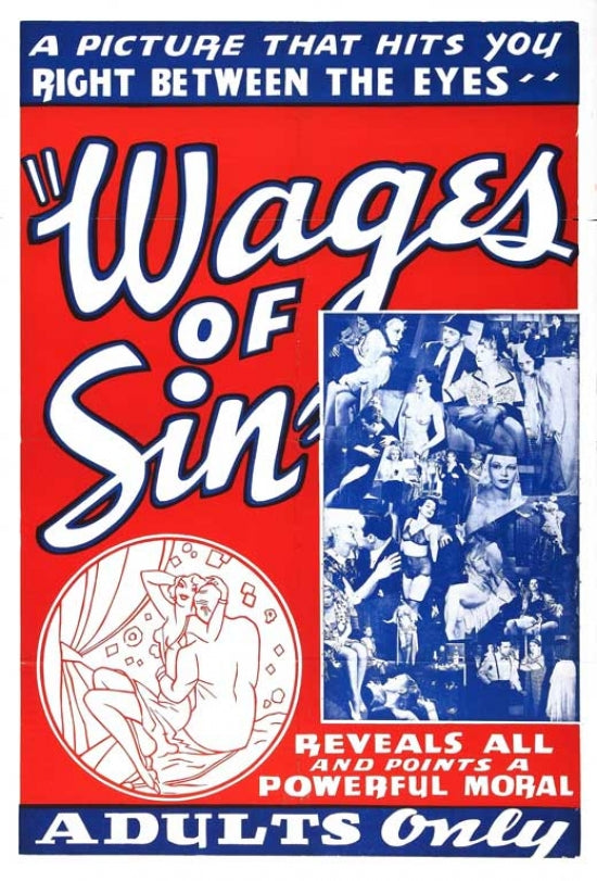 The Wages of Sin Movie Poster Print showcasing cinematic drama.
