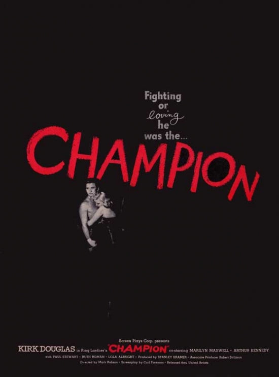 Champion Movie Poster Print showcasing determination and victory.