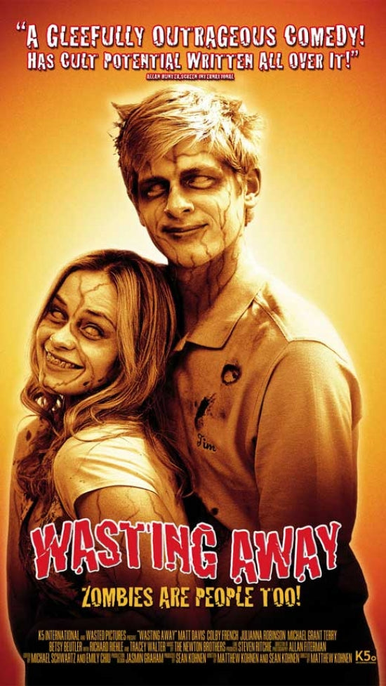 Wasting Away Movie Poster featuring comedic zombie artwork