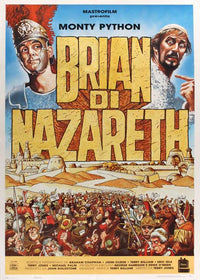 Monty Python's Life of Brian Movie Poster Print featuring vibrant colors and iconic imagery.