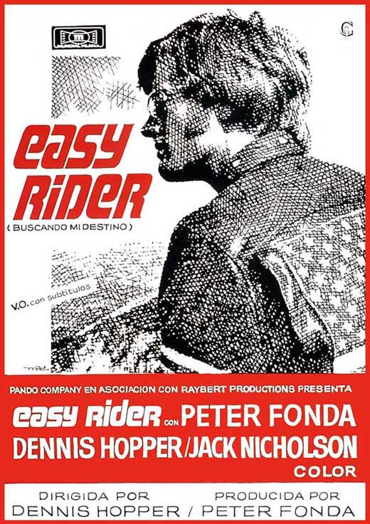 Easy Rider Movie Poster Print featuring iconic imagery from the 1969 film.