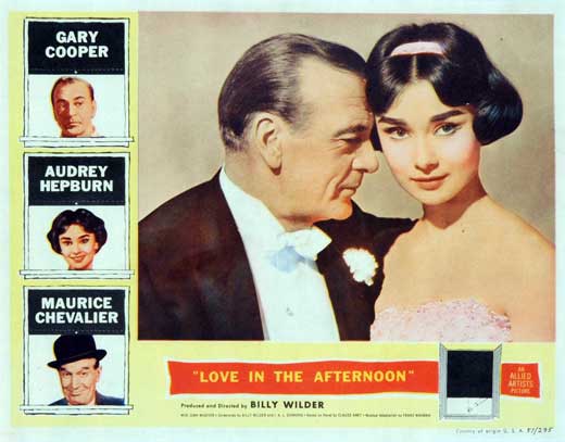 Love in the Afternoon Movie Poster Print showcasing romantic cinema.