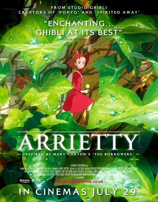 Arrietty Movie Poster Print featuring whimsical characters from Studio Ghibli