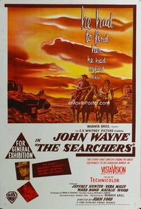 The Searchers movie poster print featuring classic western imagery.