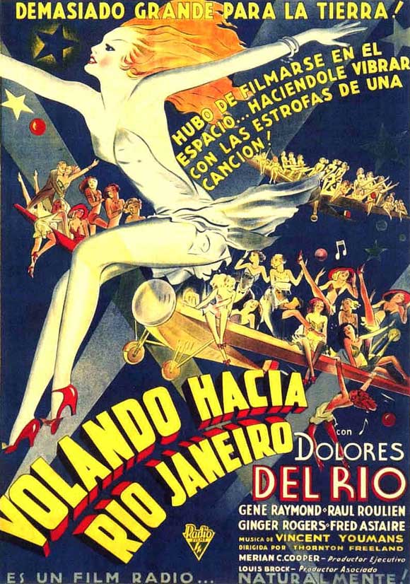 Flying Down to Rio Movie Poster Print featuring vibrant colors and classic film imagery.