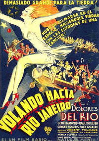 Flying Down to Rio Movie Poster Print featuring vibrant colors and classic film imagery.