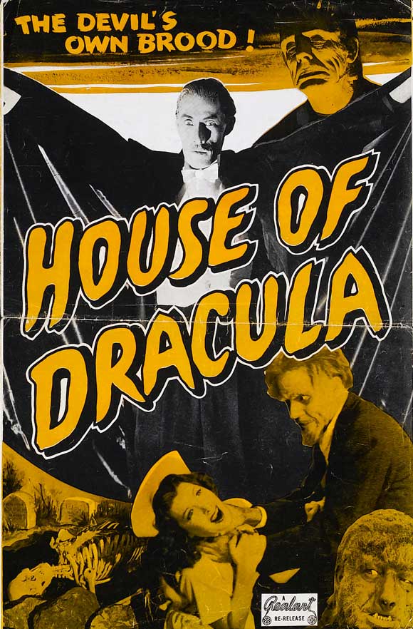 House of Dracula Movie Poster Print in 11 x 17 size.