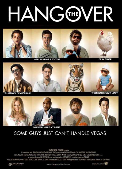 The Hangover Movie Poster Print featuring iconic scenes from the film.