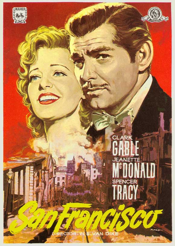 San Francisco Movie Poster Print showcasing the Golden Gate Bridge