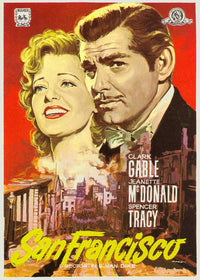 San Francisco Movie Poster Print showcasing the Golden Gate Bridge
