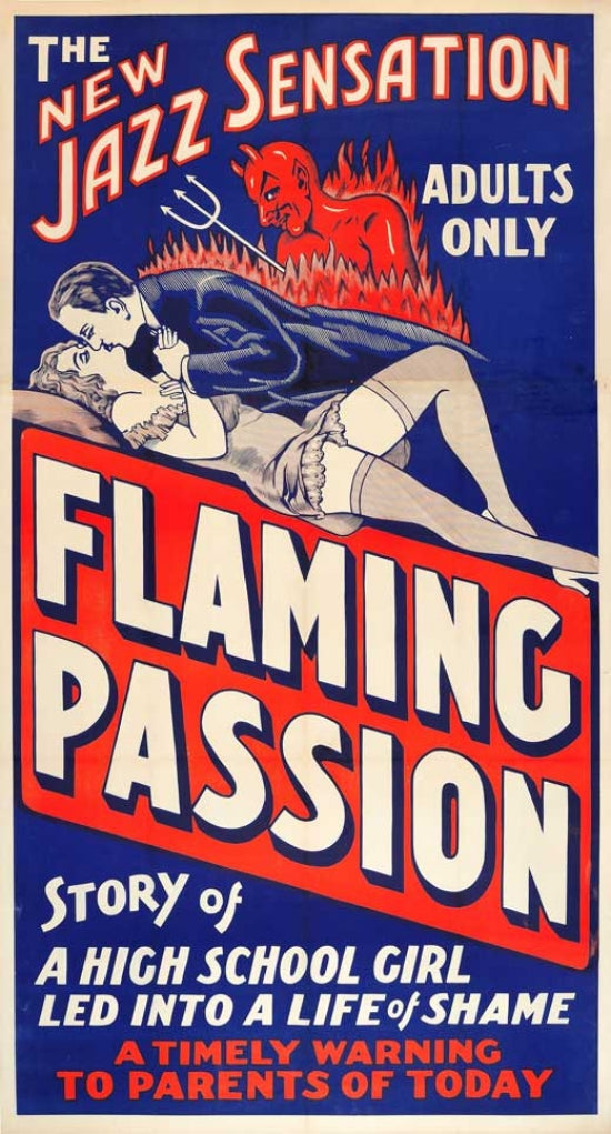 Flaming Passion Movie Poster Print showcasing vibrant cinematic art.