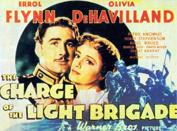 The Charge of the Light Brigade Movie Poster Print featuring dramatic battle scenes.