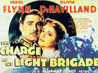 The Charge of the Light Brigade Movie Poster Print featuring dramatic battle scenes.