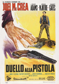 The Gunfight at Dodge City movie poster print featuring iconic Wild West imagery.