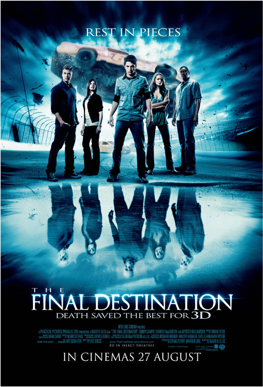 The Final Destination Movie Poster Print featuring suspenseful imagery.