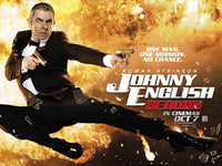 Johnny English Reborn Movie Poster Print featuring comedic spy character.