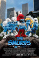 The Smurfs movie poster print featuring iconic blue characters.