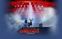 Arthur Christmas Movie Poster Print featuring festive holiday characters.
