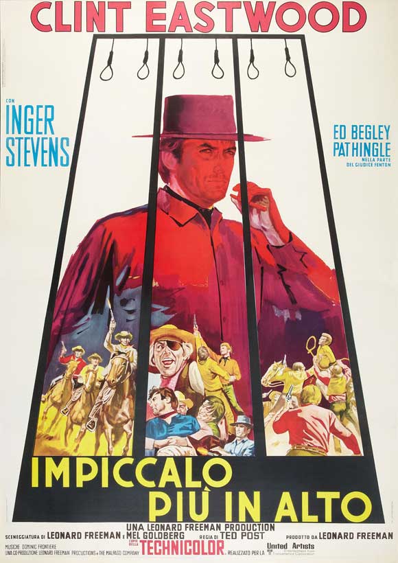 Hang 'Em High Movie Poster Print featuring classic Western film imagery.