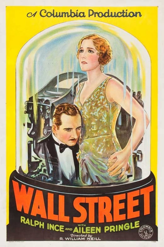Wall Street Movie Poster Print featuring iconic financial imagery.