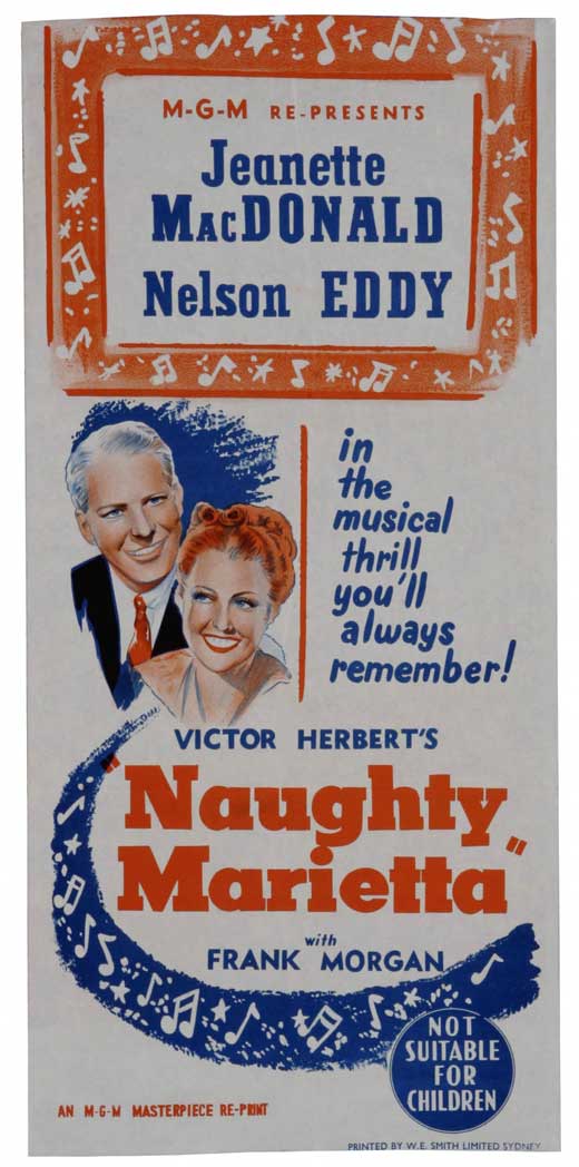 Naughty Marietta Movie Poster Print showcasing classic cinema art.