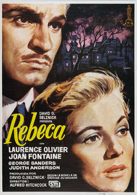 Rebecca Movie Poster Print showcasing classic suspense film artwork.