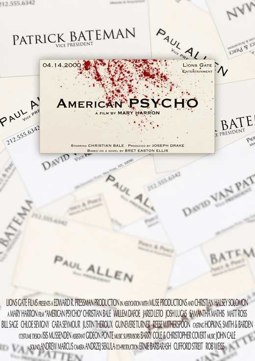 American Psycho Movie Poster Print - 11 x 17 | Posterazzi