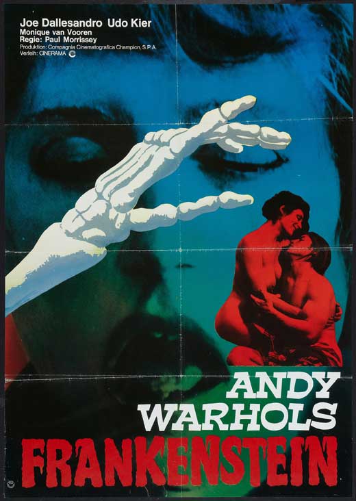 Flesh for Frankenstein Movie Poster Print showcasing classic horror film art.
