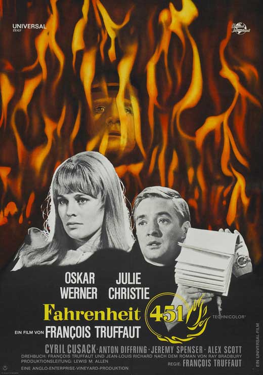 Fahrenheit 451 Movie Poster Print featuring iconic imagery from the classic novel.
