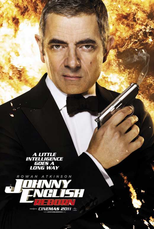 Johnny English Reborn Movie Poster Print featuring Rowan Atkinson.